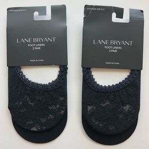 4 Pairs of Stretchy Black Foot Liners Peds Socks Size 8-12